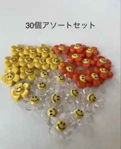 飾りボタン 30個アソートセット ニコちゃん スマイリー スマイル ピエトロ