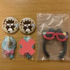 サンリオ 刺繍缶バッジ マジカルチャーム シークレット ミニカチューシャ バツ丸