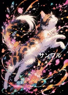 一作限り】彩りの渦で遊ぶ三毛猫 L205 - メルカリ