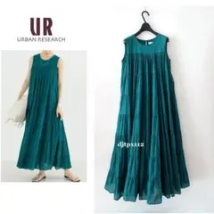 極美品*アーバンリサーチ*2024 インド綿*ティアードクリンクルワンピース