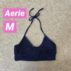 【新品未使用】Aerie（エアリー） ホルターネックブラ ネイビー Mサイズ