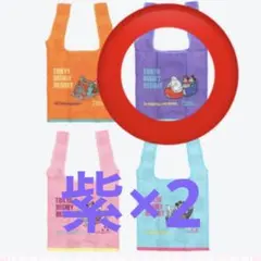 ディズニー　カプセルトイ　エコバッグ　ベイマックス　紫