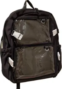 新品未使用 推し活 大容量 スケルトン 透明 缶バッチ デコ 黒 ブラック