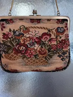 ヴィンテージクラッチバッグ(花柄刺繍)