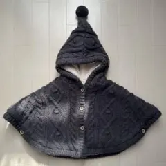 【テータテート】ベビーポンチョ　70-80㎝ グレー