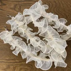 スマホショルダー　ストラップレース　フリル アイボリー　長さ124cm