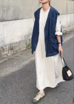 OSE ベージュ カットソーワンピース 半袖