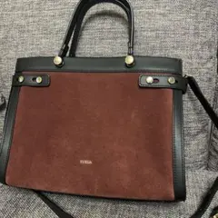 FURLA ショルダーバッグ 赤茶色と黒