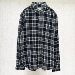 美品✦gembony ネルシャツ M 黒チェック柄 ゆったり大きい