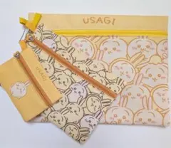 【美品•未使用】ちいかわ ウサギポーチ 3点セット USAGI キャラクター