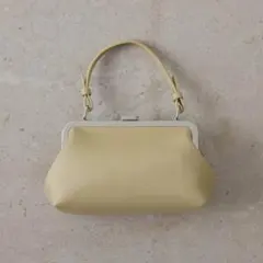 がま口 オケージョン イエロー ハンドバッグ 内ポケット付き