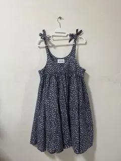 【美品】BEAMS BOY プリント肩リボンキャミワンピース
