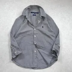 RALPH LAUREN SPORT ギンガムチェック7分袖シャツ スリム 9