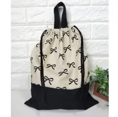 （ハンドメイド)体操服袋　お着替え袋　リボン　女の子