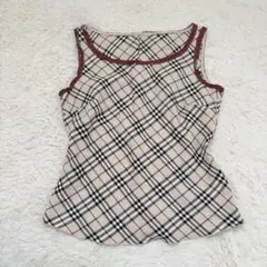 バーバリーブルーレーベル　ノバチェック　ノースリーブチュニック　シャツ　38