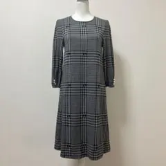 日本製　ギャラリービスコンティ　チェック　グレー　ワンピース　春　上品　清楚