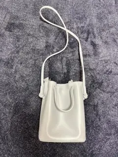 nano ライトグレー バケットバッグ