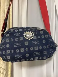 サボイ SAVOY デニム調 ショルダーバッグ ハート装飾