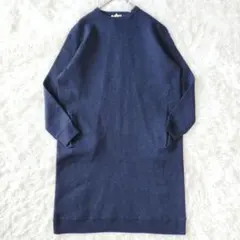 【良品】セオリーリュクス ワンピース ニット ジャージ素材 ネイビー