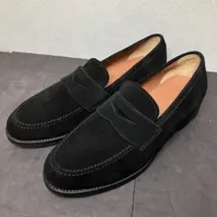 美品　SHIPS シップス　スパニッシュ カーフ ローファー　スエード　ブラック