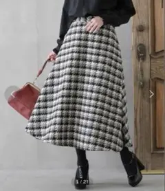 ソマリイマジネーション ツイードロングフレアスカート