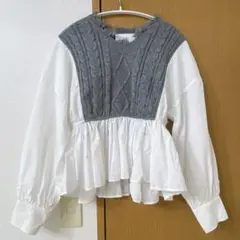 ナルシス(Narcissus)シャツドッキング ケーブルニットのサムネイル