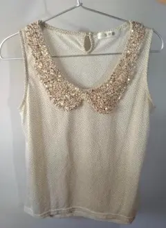 B*♡様 SPB／ワールド ノースリーブ ドット柄＊スパンコール ビーズ 刺繍