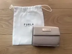 FURLA 三つ折り財布 グレー 保存袋付き