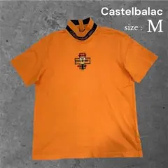 【日本製】カステルバジャック ゴルフ ハイネック シャツ オレンジ M 刺繍 熊のサムネイル