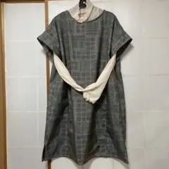 着物リメイクチュニック　大島紬リメイクチュニック