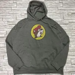 バッキーズ スウェットパーカー グレー 企業ロゴ フロントロゴ USA古着