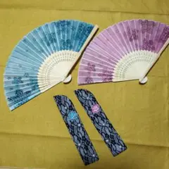 セE☆送込♪新品　鹿の子桜　女性用ペア扇子