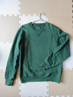 ユニクロ メンズ グリーン クルーネック スウェット