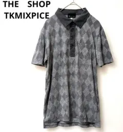 THE SHOP TKMIXPISE ポロシャツ アーガイル柄 グレー 2のサムネイル