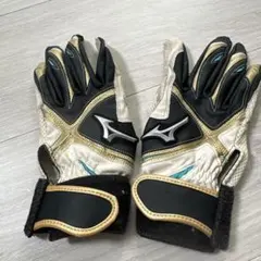 Mizuno バッティング用手袋 黒/金