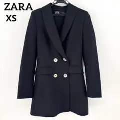 【極美品】 ZARA ザラ ダブルブレスト ジャケット 黒 XSサイズ 金ボタン