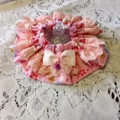 ss55、幅広シュシュ(ベージュ)わんちゃん猫ちゃん用 幅広シュシュ(ベージュ)わんちゃん猫ちゃん用 - メルカリ