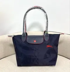 新品未使用 ロンシャン ルプリアージュ L ネイビー 赤馬刺繍 トートバッグ 新品 ロンシャンL ルプリアージュ トート ネイビー×レッド馬刺繍2way