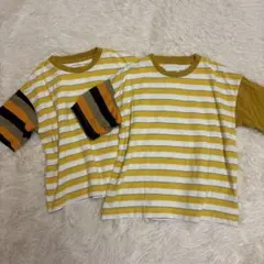 チャオパニックティピー　ボーダー イエロー　Tシャツ 2枚セット 130 140のサムネイル