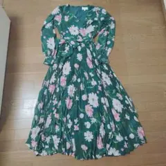 3088 フェイズエイト ロングワンピース ドレスワンピース 花柄 M 総柄 