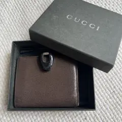OLDGUCCI 二つ折り財布 ブラウン レザーのサムネイル