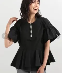 早い者勝ち　【即購入OK】バンヤードストーム　半袖　パールブラウス　黒