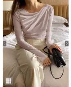 グレイル　ドレープカシュクールトップス　ピンク　dk1362