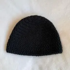 クロシェハット　ビーニー　クラッシャーハット　男女兼用　ハンドメイド　シンプル