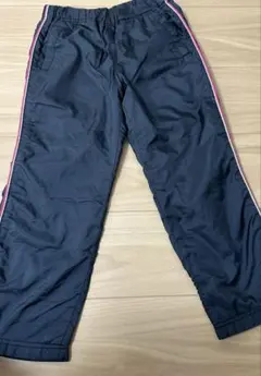 黒色赤ライン長ズボン フリース裏地付き