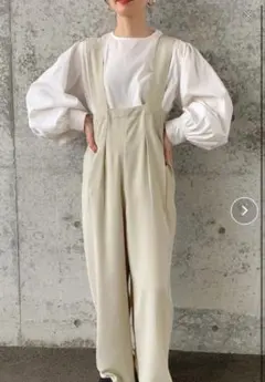 SELECT MOCA by SON ハイウエストサロペット　アイボリー