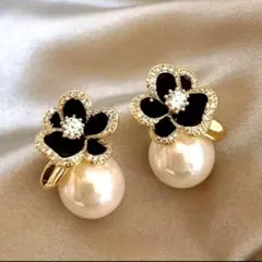 新品未使用 ピアス フラワー 花 上品 フォーマル パール