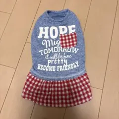 Pet Queen 犬服 赤チェック柄スカート付　3L号