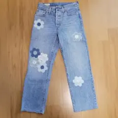 Levi's501花柄パッチワークデニムパンツ