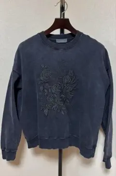 CLEL ブラック ヘビーウェイト刺繍スウェット Sサイズ